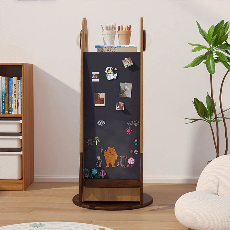 Contemporary Creative Solid Wood Hardware Plastic Rocket-Shaped Swivel Bookshelf With 4-Tier Storage For Living Room & Bedroom