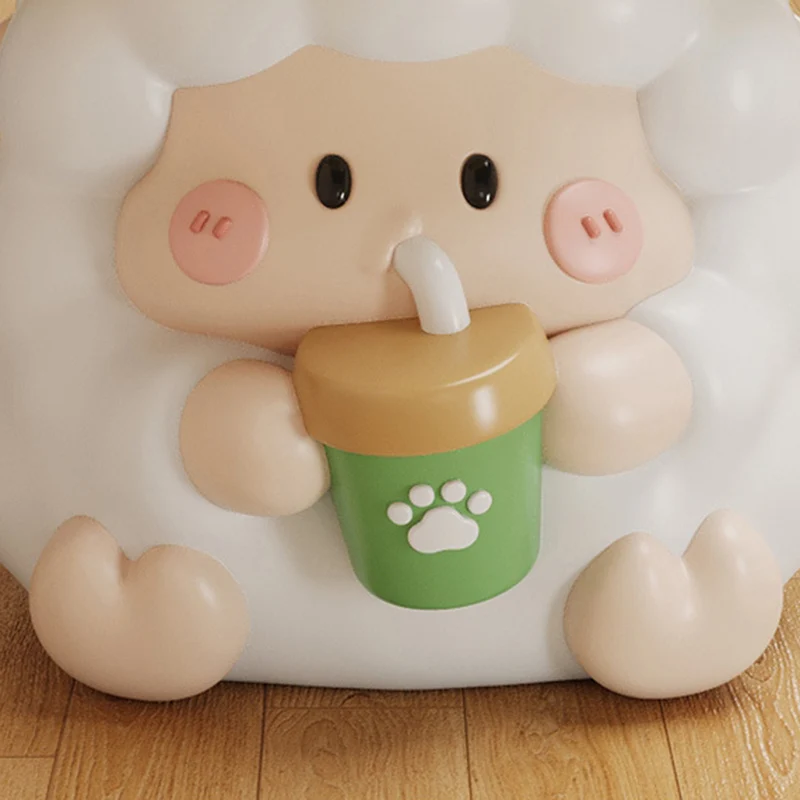 Contemporary Creative Kids Resin Sheep-Shape Low Stool For Entryway, Living Room, Bedroom