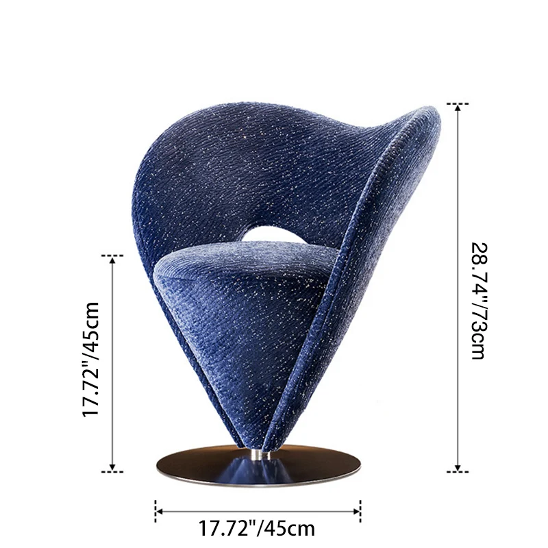 Contemporary Luxury Curved Chenille Fabric Stainless Steel Vanity Stool Backrest Armless For Bedroom