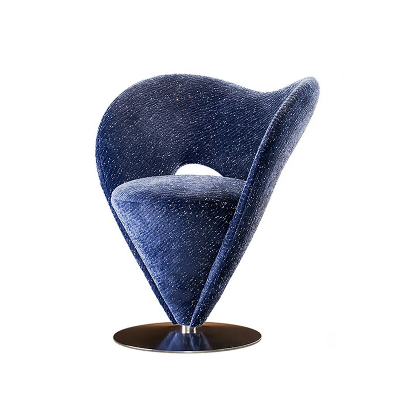 Contemporary Luxury Curved Chenille Fabric Stainless Steel Vanity Stool Backrest Armless For Bedroom