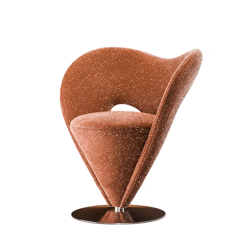 Contemporary Luxury Curved Chenille Fabric Stainless Steel Vanity Stool Backrest Armless For Bedroom