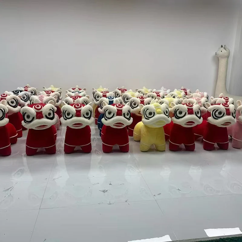 Traditional Chinese Velvet Iron Sponge Lion Dance Shape Stool For Living Room, Bedroom, Entryway