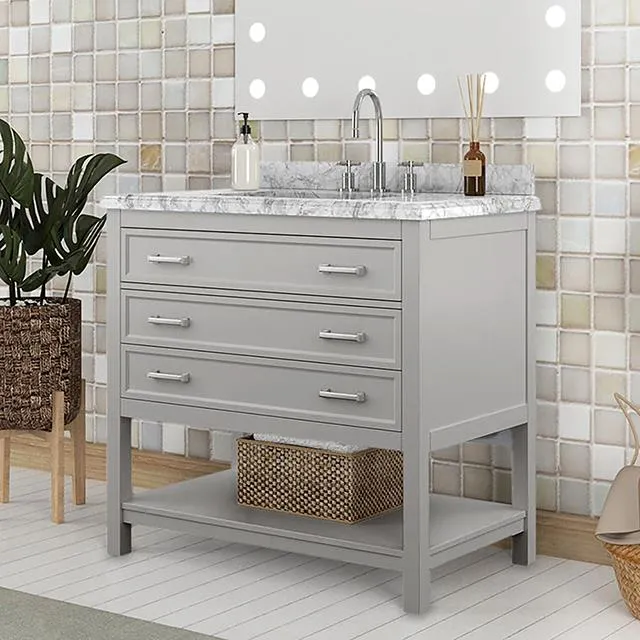 Furniture of America Reston TM-VS001GY-37 37" Vanity with Top/ Sink