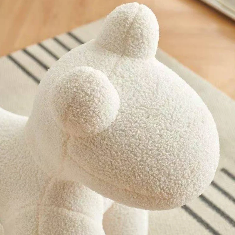 Modern Minimalist Pony-Shaped Sherpa Fabric Sponge Kid Accent Chair Durable For Living Room