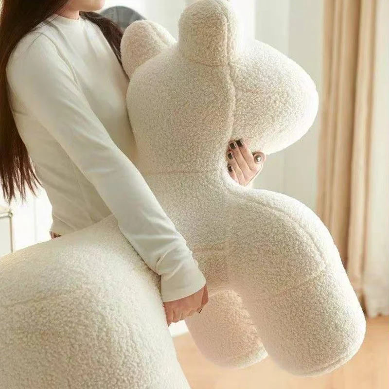 Modern Minimalist Pony-Shaped Sherpa Fabric Sponge Kid Accent Chair Durable For Living Room