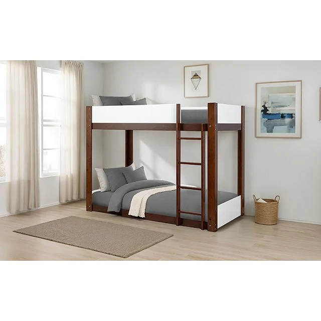 Furniture of America Terri FM-BK204CH-T-BED+M6 Twin/Twin Bunk Bed & Mattress