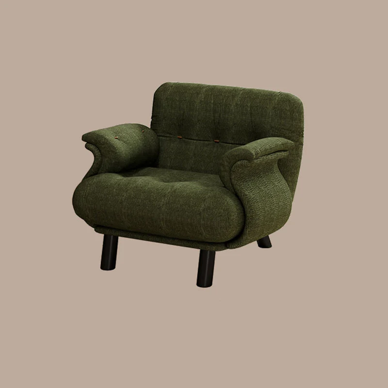 Contemporary Scandinavian Sherpa Solid Wood Curved Rectangle Accent Chair With Armrests Backrest For Living Room