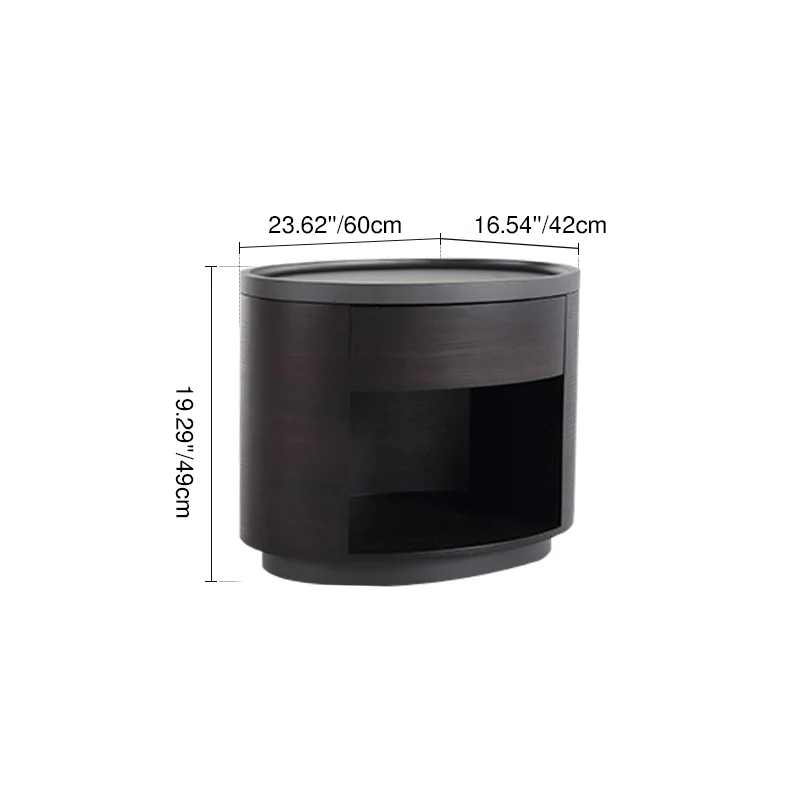 Sophisticated Vintage Baked Paint Nightstand - Wood Veneer Dual Storage Design 1-Drawer Bedside Table For Bedroom & Living Room