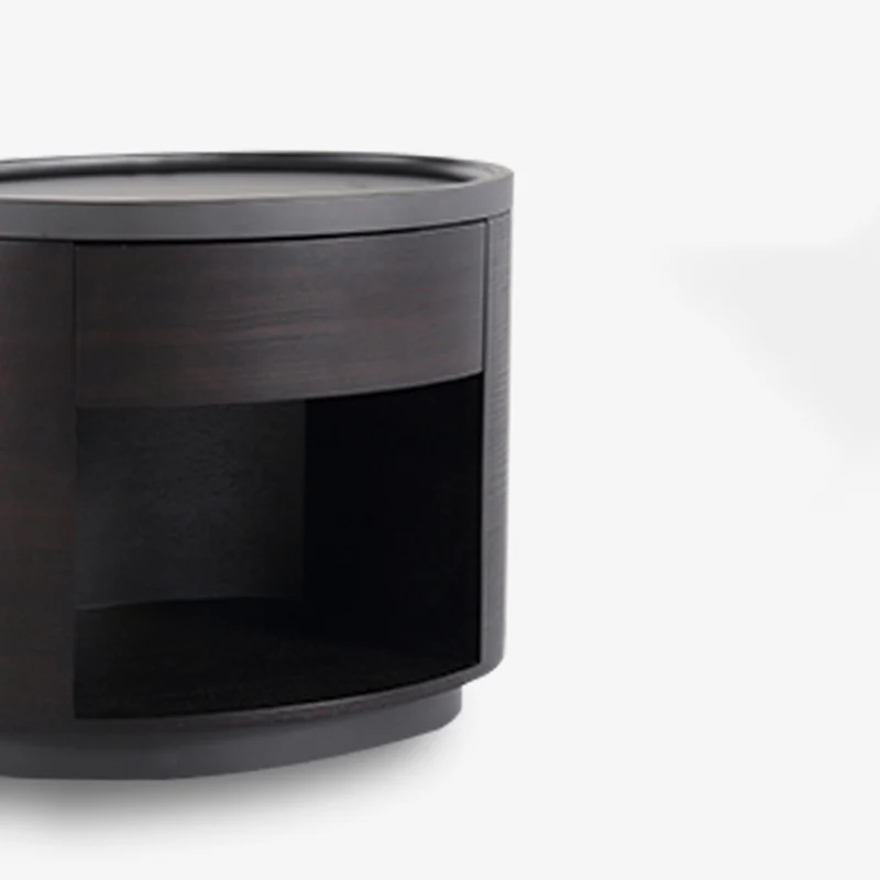 Sophisticated Vintage Baked Paint Nightstand - Wood Veneer Dual Storage Design 1-Drawer Bedside Table For Bedroom & Living Room
