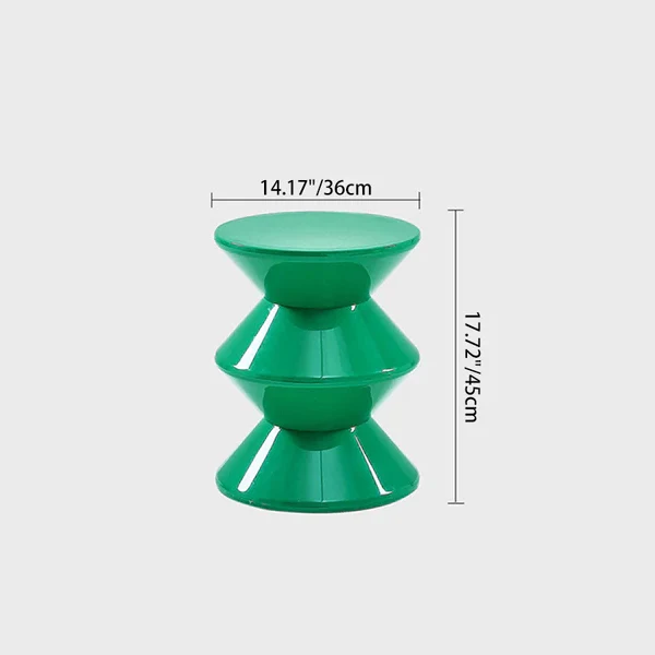 Modern Minimalist Hourglass-Shaped Round PP Side Table 1-Tier For Living Room & Bedroom