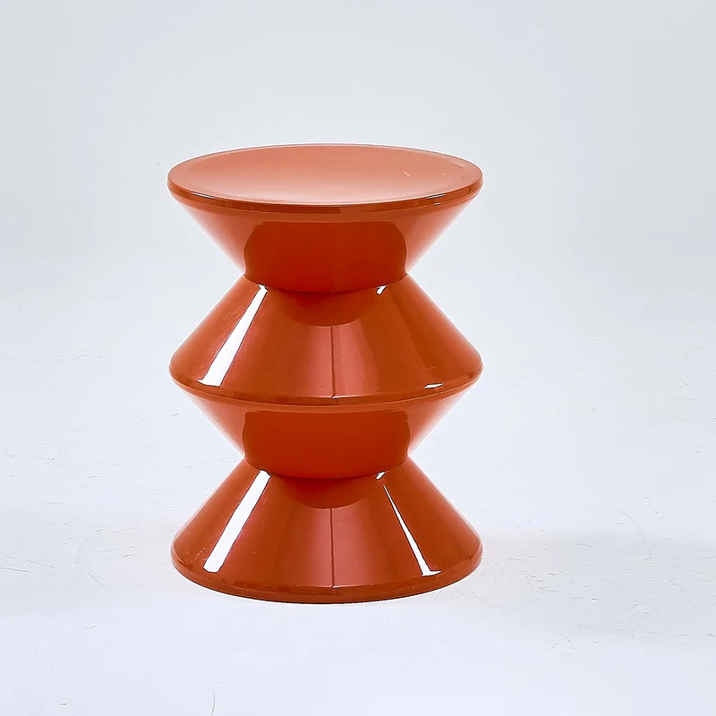 Modern Minimalist Hourglass-Shaped Round PP Side Table 1-Tier For Living Room & Bedroom