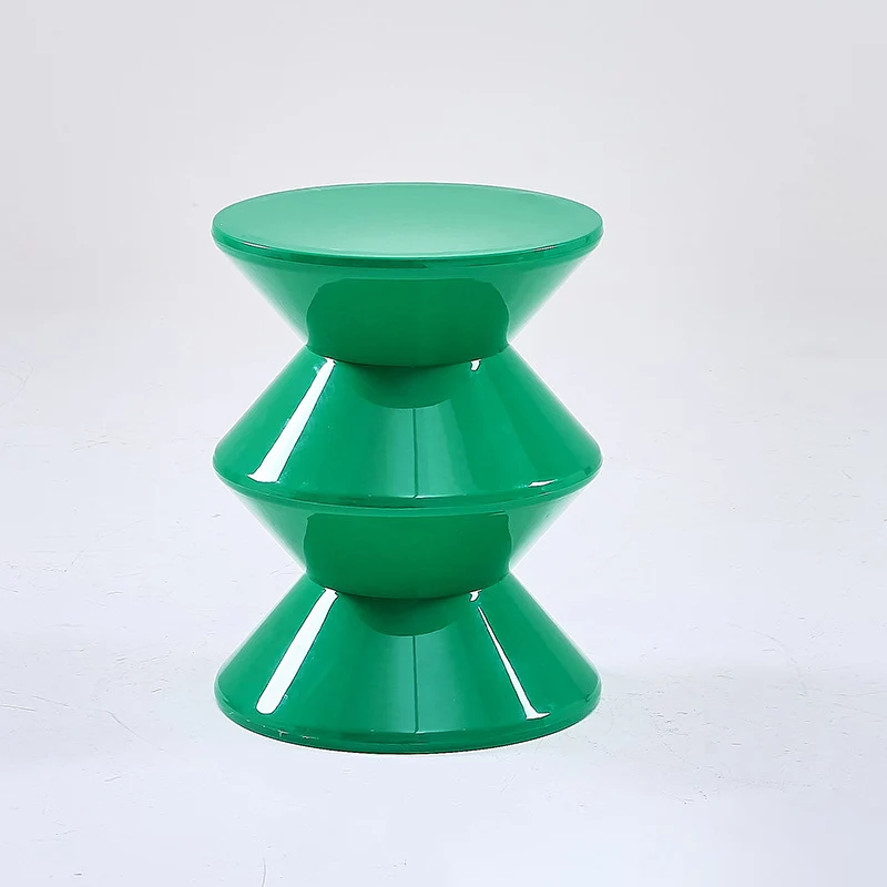 Modern Minimalist Hourglass-Shaped Round PP Side Table 1-Tier For Living Room & Bedroom