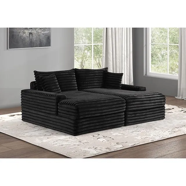 Furniture of America Tavedestrand FM6900BK-PK Double Chaise Sofa