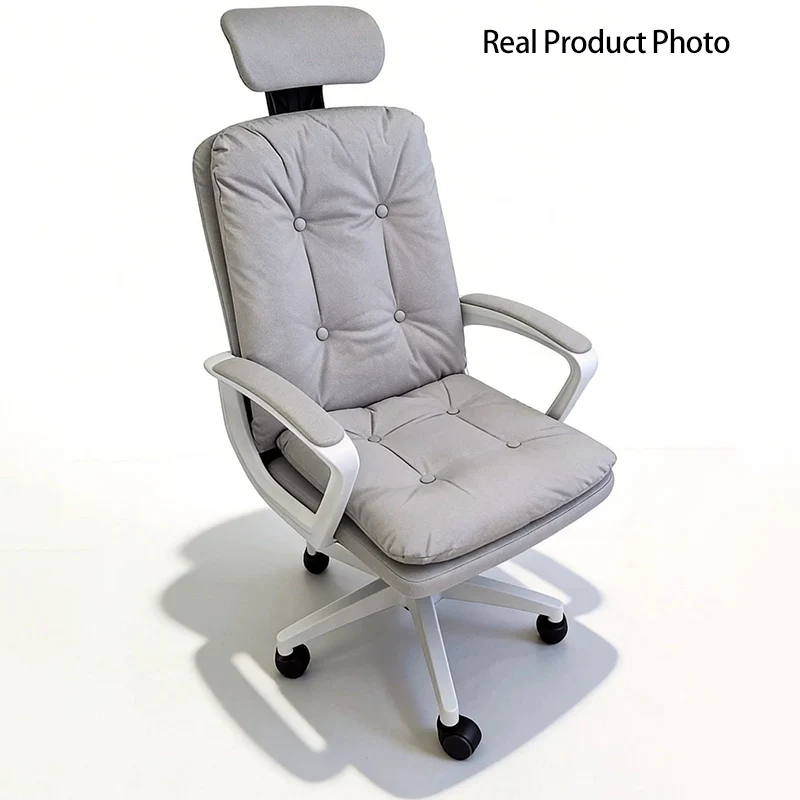 Modern Minimalist Adjustable Rotatable Metal Synthetic Fabric Foam Square Desk Chair Armrests Backrest For Home Office