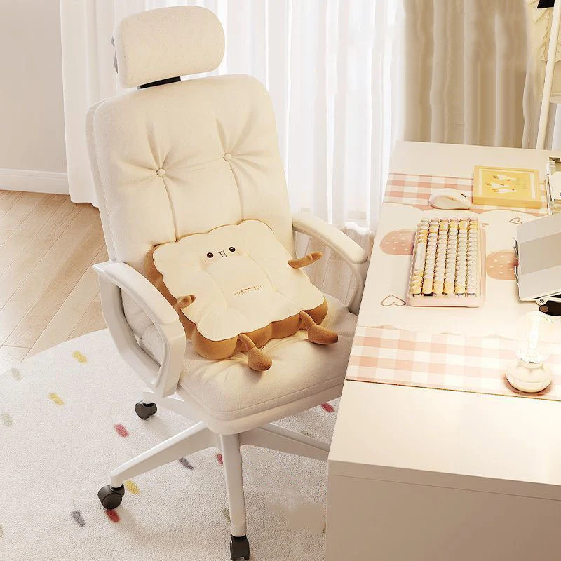 Modern Minimalist Adjustable Rotatable Metal Synthetic Fabric Foam Square Desk Chair Armrests Backrest For Home Office