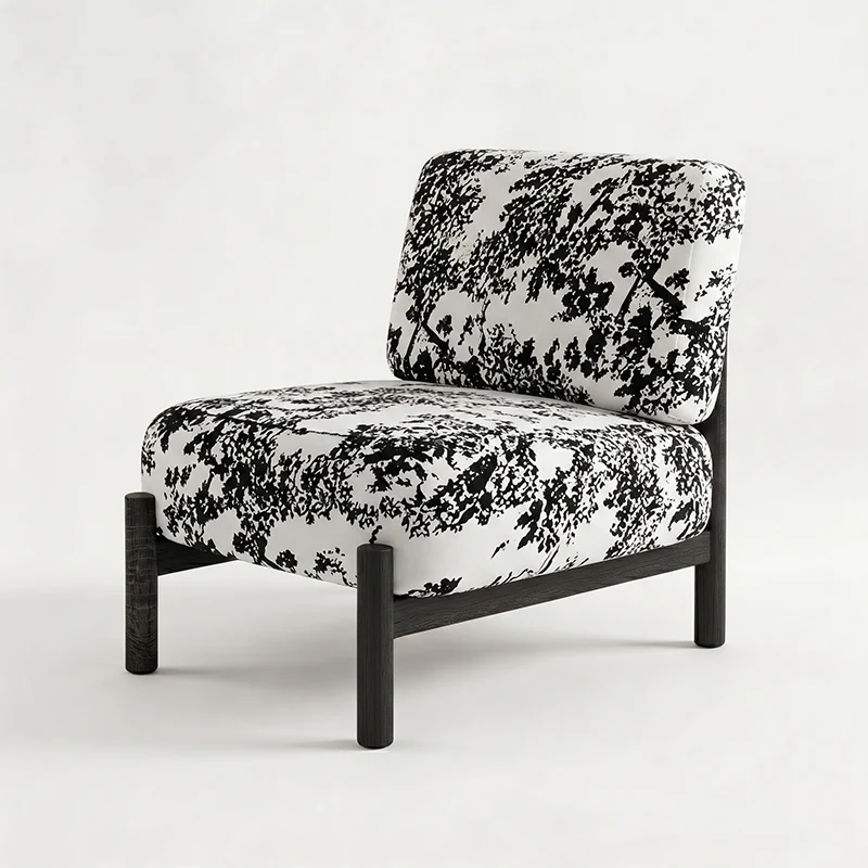 Traditional French Sherpa Fabric Metal Cylindrical Square Accent Chair With Backrest For Living Room