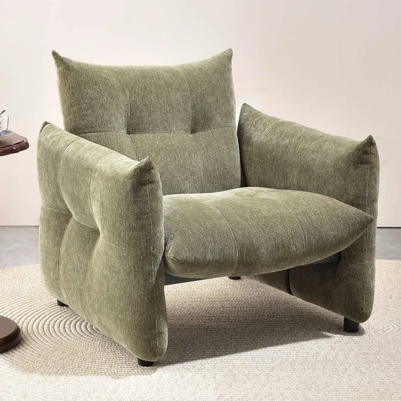 Luxury Ergonomic Accent Chair - Elegant Armchair Backrest Design For Living Room & Bedroom