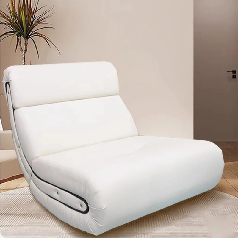 Traditional French Cat Scratch Resistant Leather Solid Wood Curved Square Accent Chair With Backrest For Living Room