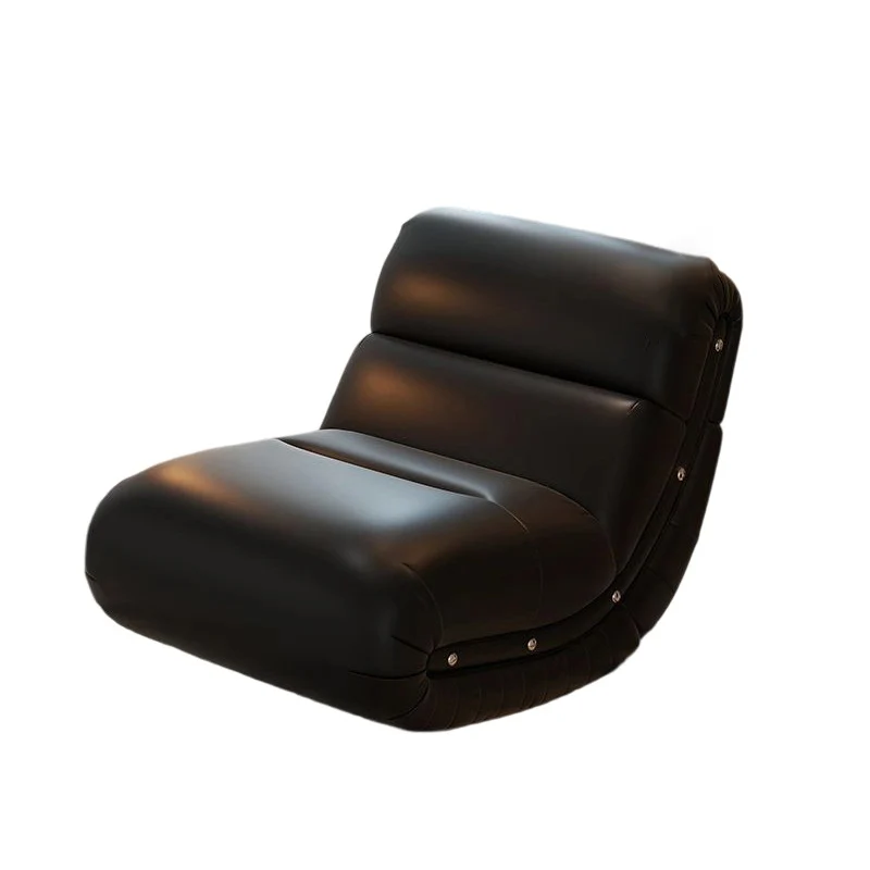 Traditional French Cat Scratch Resistant Leather Solid Wood Curved Square Accent Chair With Backrest For Living Room