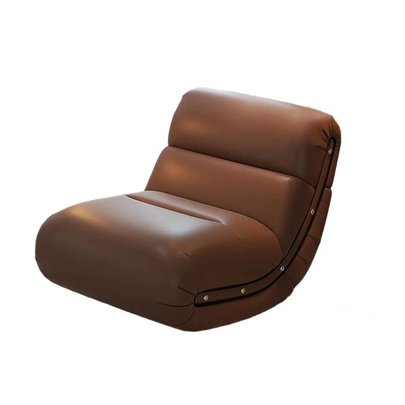 Traditional French Cat Scratch Resistant Leather Solid Wood Curved Square Accent Chair With Backrest For Living Room