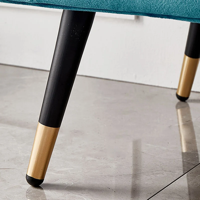 Modern Minimalist Rectangular Velvet Fabric Plywood Sponge Footstool For Living Room