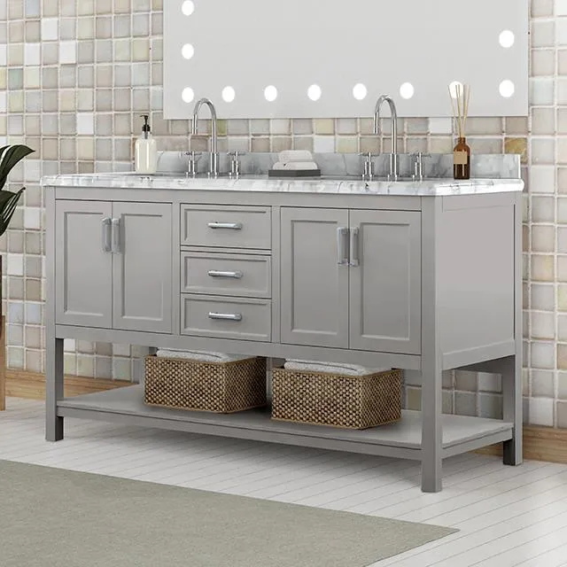Furniture of America Reston TM-VS001GY-61 61" Vanity with Top/ Sink