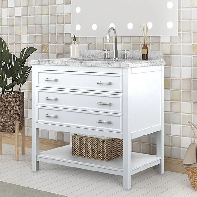 Furniture of America Reston TM-VS001WH-37 37" Vanity with Top/ Sink