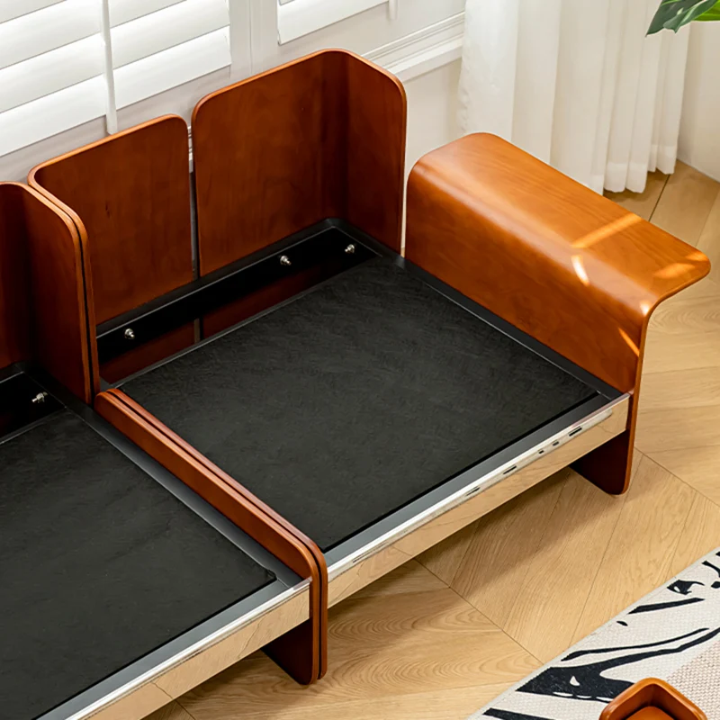 Traditional Vintage Square Vintage Green Plywood Iron Stainless Steel Fabric Backrest Armrest Sofa For Living Room