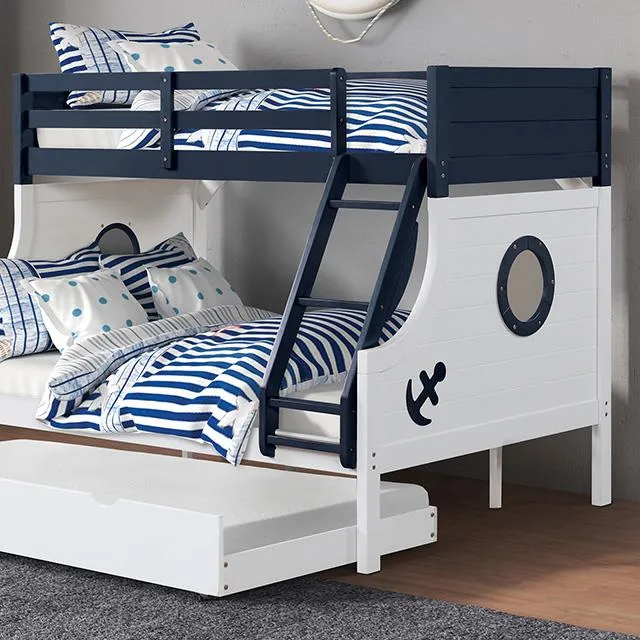 Furniture of America Nautia FM-BK629BL-BED Twin/Full Bunk Bed