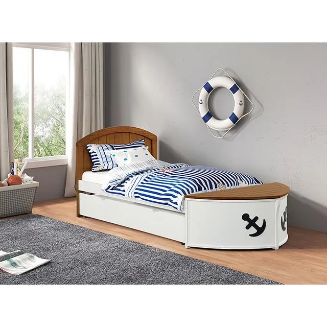 Furniture of America Poseidon FM7629AK-T-BED+TR Twin Captain Bed