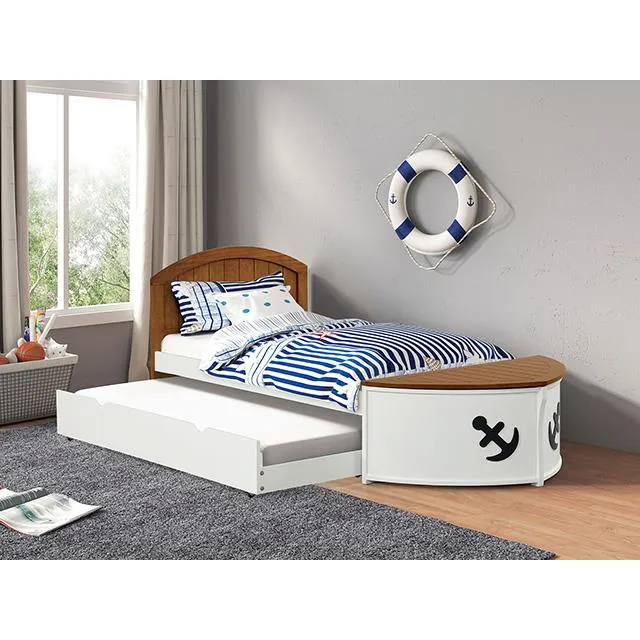 Furniture of America Poseidon FM7629AK-T-BED+TR Twin Captain Bed