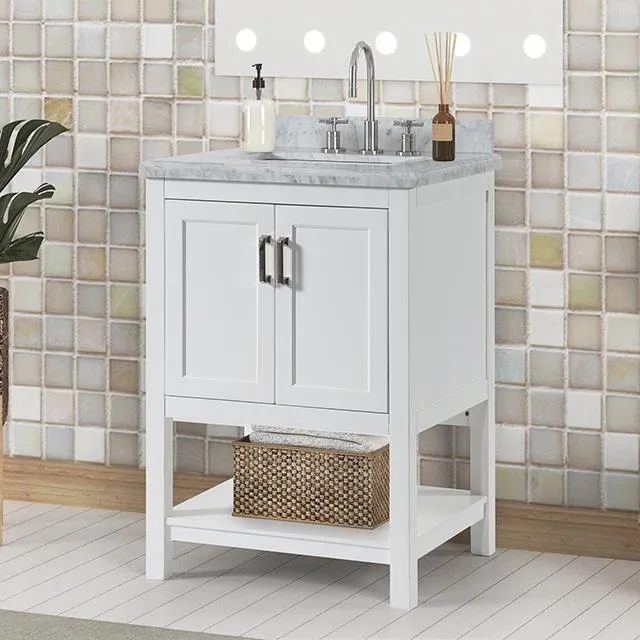 Furniture of America Reston TM-VS001WH-25 25" Vanity with Top/ Sink