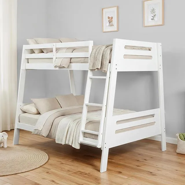 Furniture of America Kallen FM-BK206WH-TF-BED+M6 Twin/Full Bunk Bed & Mattress