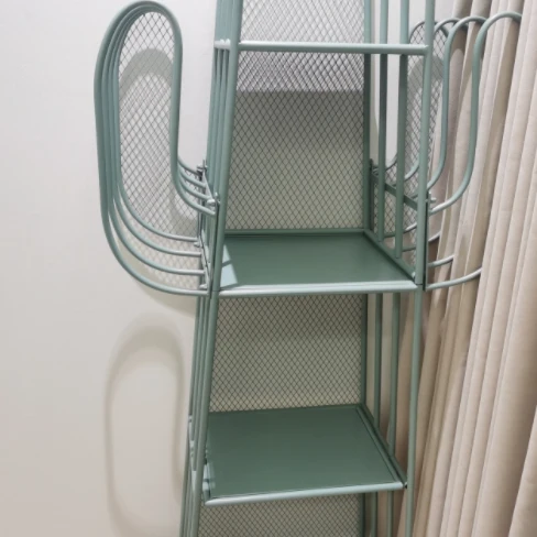 Modern Minimalist Cactus-Shaped Iron Bookshelves 4-Tier Artistic Durability For Living Room