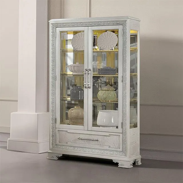 Furniture of America Stella Mia FM31000WH-CR Curio Cabinet