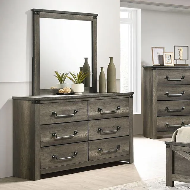 Furniture of America Britonale FM7218GY-D 6-Drawer Dresser