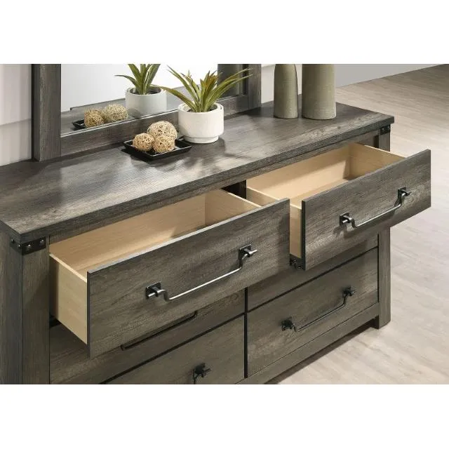 Furniture of America Britonale FM7218GY-D 6-Drawer Dresser