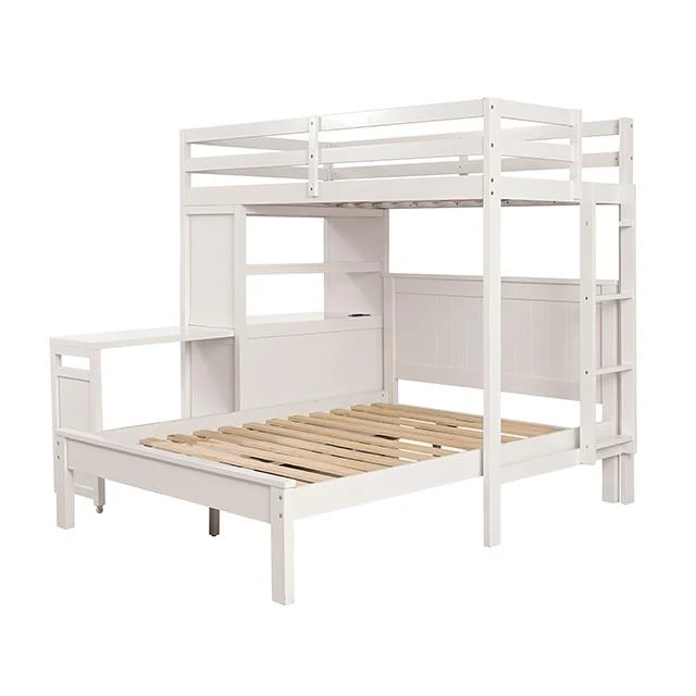 Furniture of America Aludra FM-BK205WH-TF-BED Loft Bed with Full Bed