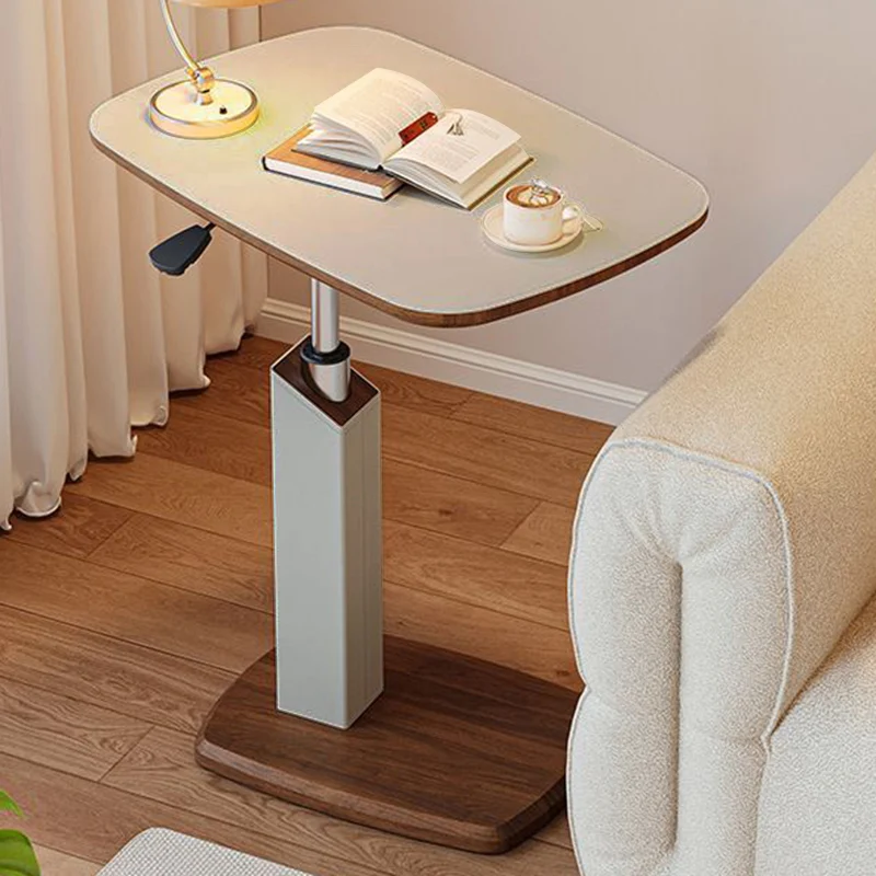Modern Minimalist Rectangular Particle Board Carbon Steel Saddle-Style Faux Leather Side Table 1-Tier For Living Room