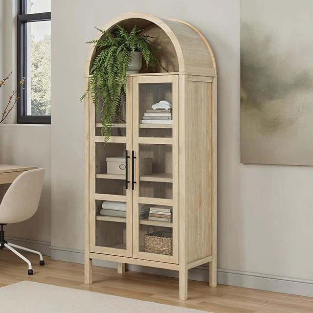Furniture of America Gateshead SL-AC8001NT-3A Arched Cabinet