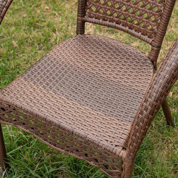 Modern Minimalist Curved Plastic Rattan Steel Outdoor Chair Backrest Armrest For Outdoor