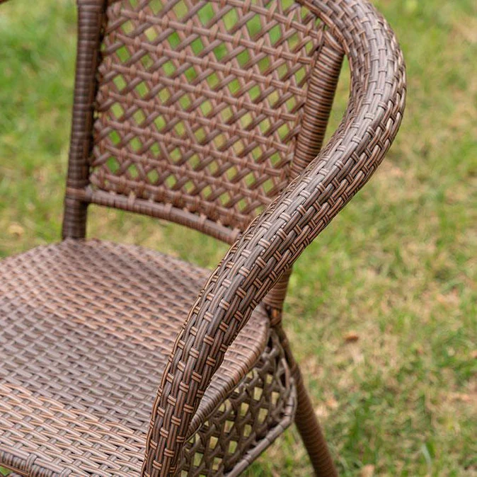 Modern Minimalist Curved Plastic Rattan Steel Outdoor Chair Backrest Armrest For Outdoor
