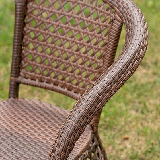 Modern Minimalist Curved Plastic Rattan Steel Outdoor Chair Backrest Armrest For Outdoor