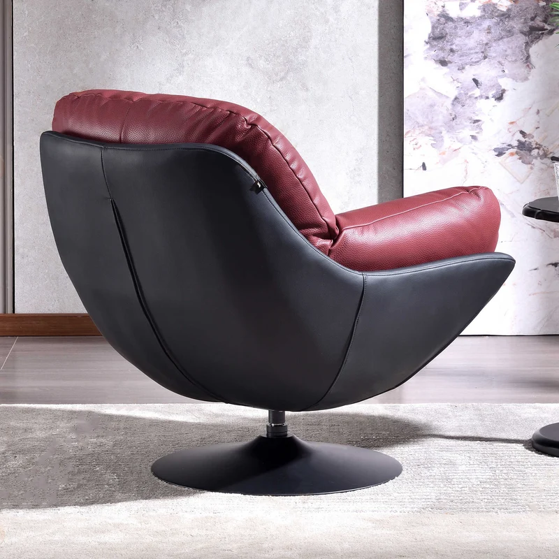 Silent Rotating Scandinavian Accent Chair - Detachable Design Soft Filling Chair For Living Room & Study