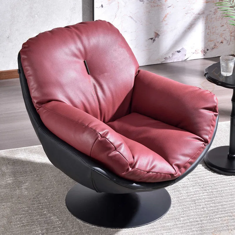 Silent Rotating Scandinavian Accent Chair - Detachable Design Soft Filling Chair For Living Room & Study