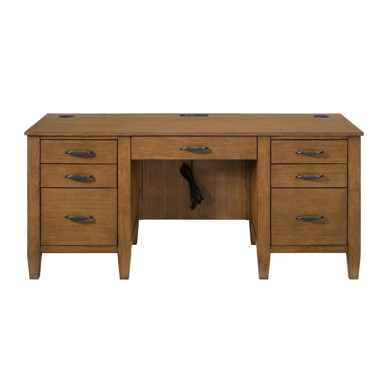 Elements International Portico H-15970-6-DK1 Double Pedestal Desk