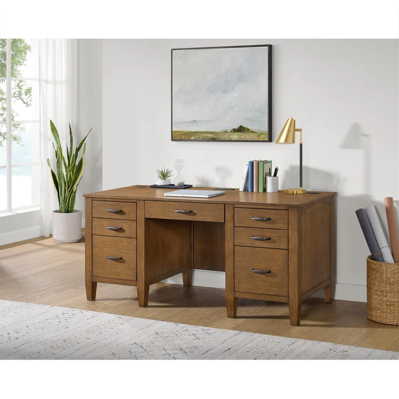 Elements International Portico H-15970-6-DK1 Double Pedestal Desk