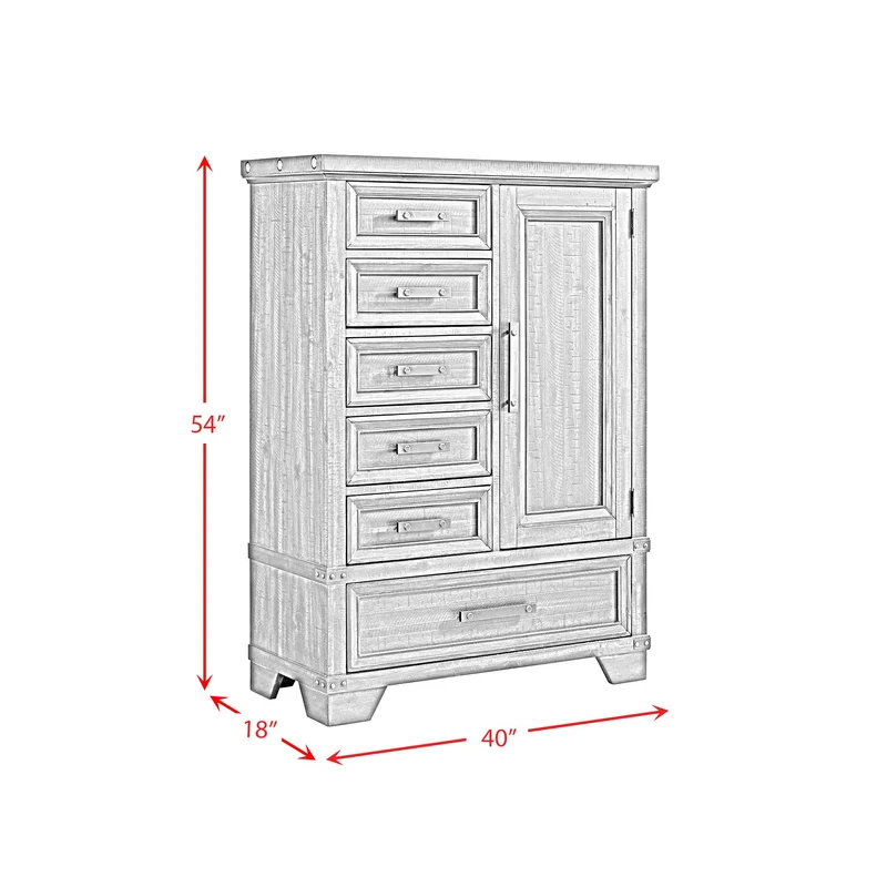 Elements International Colorado City B-13010-8-CH2 6-Drawer Door Chest