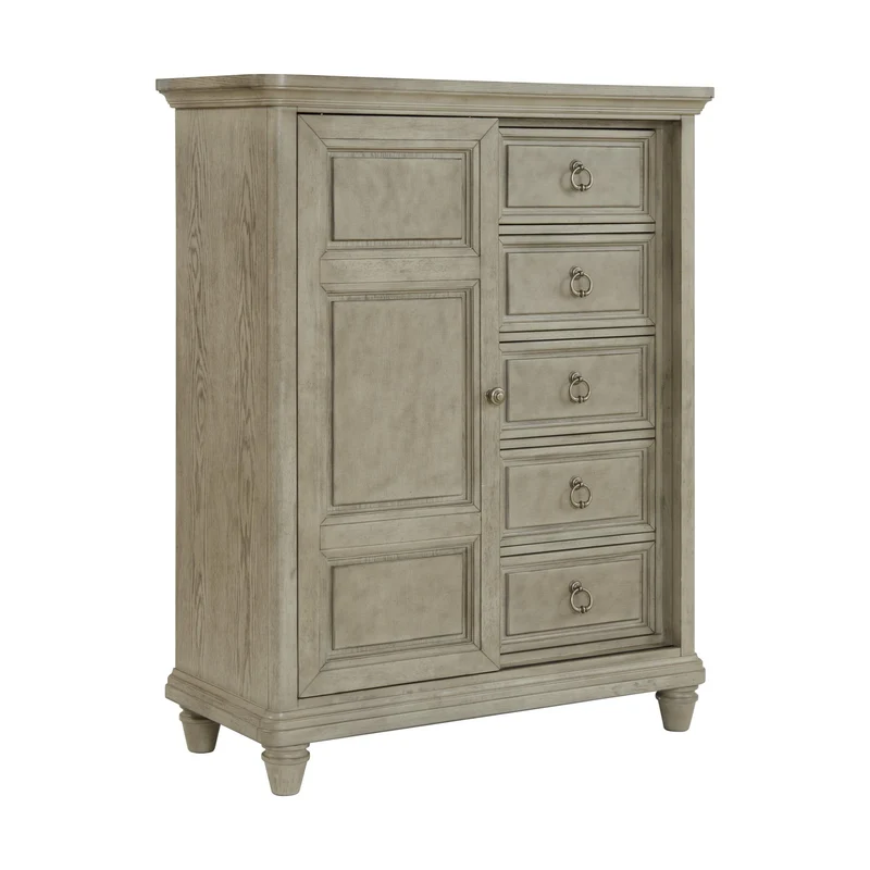 Elements International Whit-Ash B-11360-3-CH2 5-Drawer Door Chest