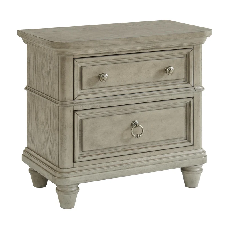 Elements International Whit-Ash B-11360-3-NS 2-Drawer Nightstand